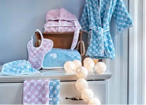 Capa de banho de bebé 85x85 cm - Toalha com capucho para bebé aos corações: Azul