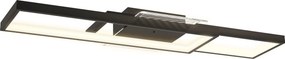 Candeeiro de teto LED 70 x 30 cm retangular de 43 W, luminária de teto 3000-6000 K, 4600 LM, comando à distância, preto