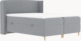 Cama divã em bouclé artesanal com arrumação Segni, H4