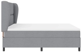 Cama Box com Colchão - Cinza Claro, 180x200 cm, Tecido