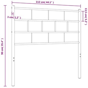 Cabeceira de cama 107 cm metal branco