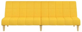 Sofá-cama de 2 lugares tecido amarelo
