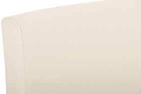 Banco de bar Paros em couro sintético 42 x 104 x 48 cm Creme