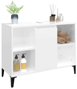 Móvel p/ lavatório 80x33x60 cm deriv. madeira branco brilhante