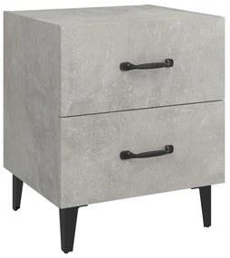 Mesa de cabeceira 40x35x47,5 cm cinzento cimento