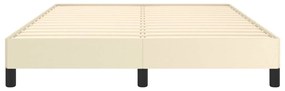 Estrutura de cama 140x200 cm couro artificial cor creme