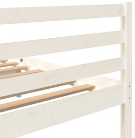 Estrutura de cama super king pinho maciço 180x200 cm branco