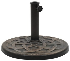 vidaXL Base de guarda-sol redonda poliresina 19 kg bronze