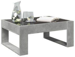 Mesa de centro luzes LED Infinity 70x53x30 cm cinzento cimento