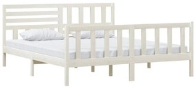 Estrutura de cama super king 180x200 cm madeira maciça branco