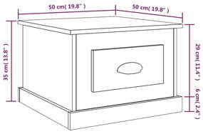 Mesa de centro 50x50x35 cm derivados madeira branco