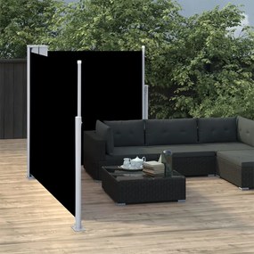 Toldo lateral retrátil 120x600 cm preto