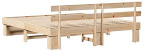 Estrutura da Cama Castanho 180 x 200 cm Madeira de pinho maciça
