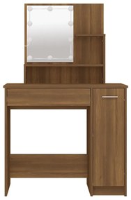 Toucador com LEDs 86,5x35x136 cm cor carvalho castanho