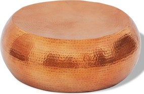 vidaXL Mesa de apoio em alumínio martelado, cor de latão/cobre