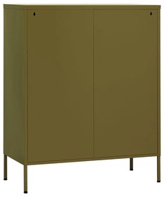 Armário de arrumação aço 80x35x101,5 cm verde-azeitona
