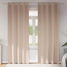 vidaXL Cortinas 2 pcs Cinzento-acastanhado 245 x 140 cm Poliéster
