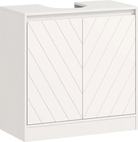 HOMCOM Móvel para Lavatório Pousar com 2 Portas e Prateleira Ajustável para Lavatórios com ou sem Pedestal 60x30x59,8 cm Branco | Aosom Portugal