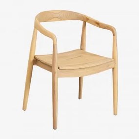 Pacote de 2 cadeiras de jardim com braços em madeira teca - Sklum