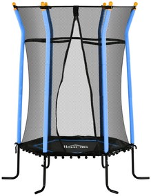 HOMCOM Trampolim para Crianças Cama Elástica Infantil com Rede de Segurança para Interiores e Exteriores Carga 50 kg Ø163,5x190 cm Azul | Aosom Portugal