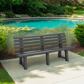Banco de jardim Orchidea 145x49x74cm em plástico resistente Antracite