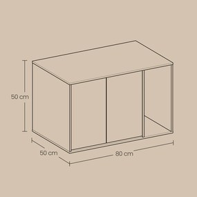 Armário para caixa de areia (NÃO INCLUIDA) com portas push-to-open para gatos grandes 80 x 50 x 50 cm preto