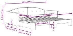 Sofá-cama com gavetão 100x200 cm veludo cinzento-escuro