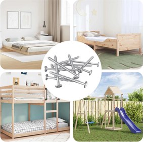 vidaXL Parafusos de Madeira 1900 pcs Prateado Aço