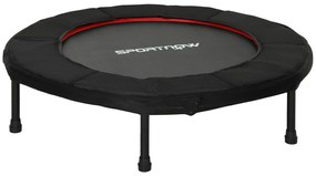 SPORTNOW Trampolim Fitness Ø102 cm Trampolim Fitness Dobrável com Estrutura de Aço Antiderrapante Ø102x22 cm Vermelho