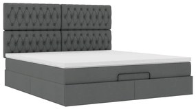 Estrutura de cama otomana com colchão 180x200cm cinzento escuro