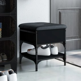 vidaXL Banco sapateira 42x42x45 cm derivados de madeira preto