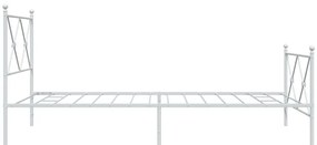 Estrutura de cama com cabeceira e pés 107x203 cm metal branco