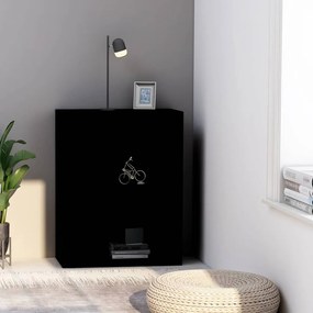 vidaXL Estante com 2 prateleiras 60x30x76,5 cm contraplacado preto