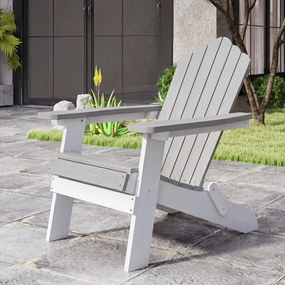 Cadeira Adirondack Dobrável para Exterior, 88 x 77 x 95 cm, Suporta Até 180 kg, Cinzento