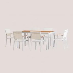 Conjunto de mesa retangular Supreme (160x90 cm) e 6 cadeiras de - Sklum