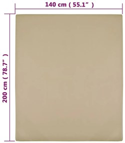 Lençóis ajustáveis 2 pcs 140x200 cm algodão jersey