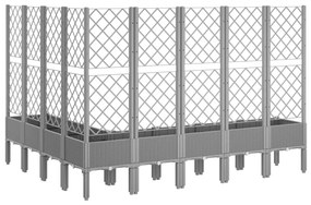 Vaso/floreira jardim c/ treliça 200x160x142 cm PP cinza-claro