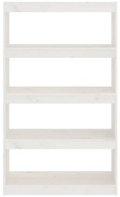 Estante/divisória 80x30x135,5 cm madeira de pinho maciça branco