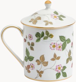 Caneca em Fine Bone China com tampa Wild Strawberry