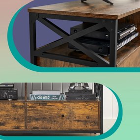 Móvel TV até 55 polegadas 120 x 40 x 50 cm castanho vintage-preto