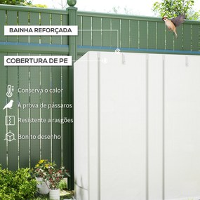 Estufa de Exterior Pequena com 3 Prateleiras 2 Portas de Enrolar Capa de PE e Estrutura de Aço 144x48x152 cm Branco