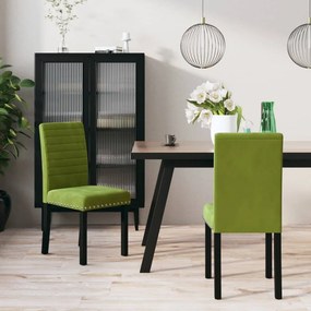 vidaXL Cadeiras de jantar 2 pcs veludo verde-claro