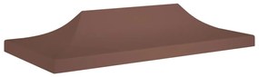 vidaXL Teto para tenda de festas 6x3 m 270 g/m² castanho