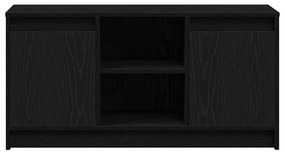 Armário para TV com Luzes de LED em Carvalho Preto, 100x34x50 cm, feit