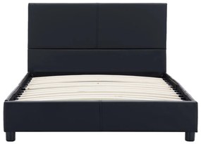 Estrutura de cama 90x200 cm couro artificial preto