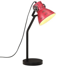 vidaXL Candeeiro de secretária 25 W 17x17x60cm E27 vermelho desgastado