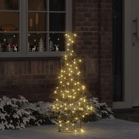 vidaXL Árvore de Natal com 120 LEDs Branco quente 150 cm Vime