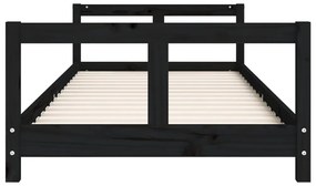 Estrutura de cama infantil 80x200 cm pinho maciço preto