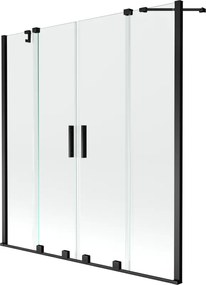 Mexen Velar Duo resguardo de duche de 2 painéis deslizantes 140 x 150 cm, transparente, preto - 896-140-000-02-70