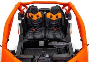 Carro elétrico para Crianças 24V 4x200W 2 Lugares, Buggy Can-Am Maverick Turbo RR Rodas de EVA, Assento de couro Laranja